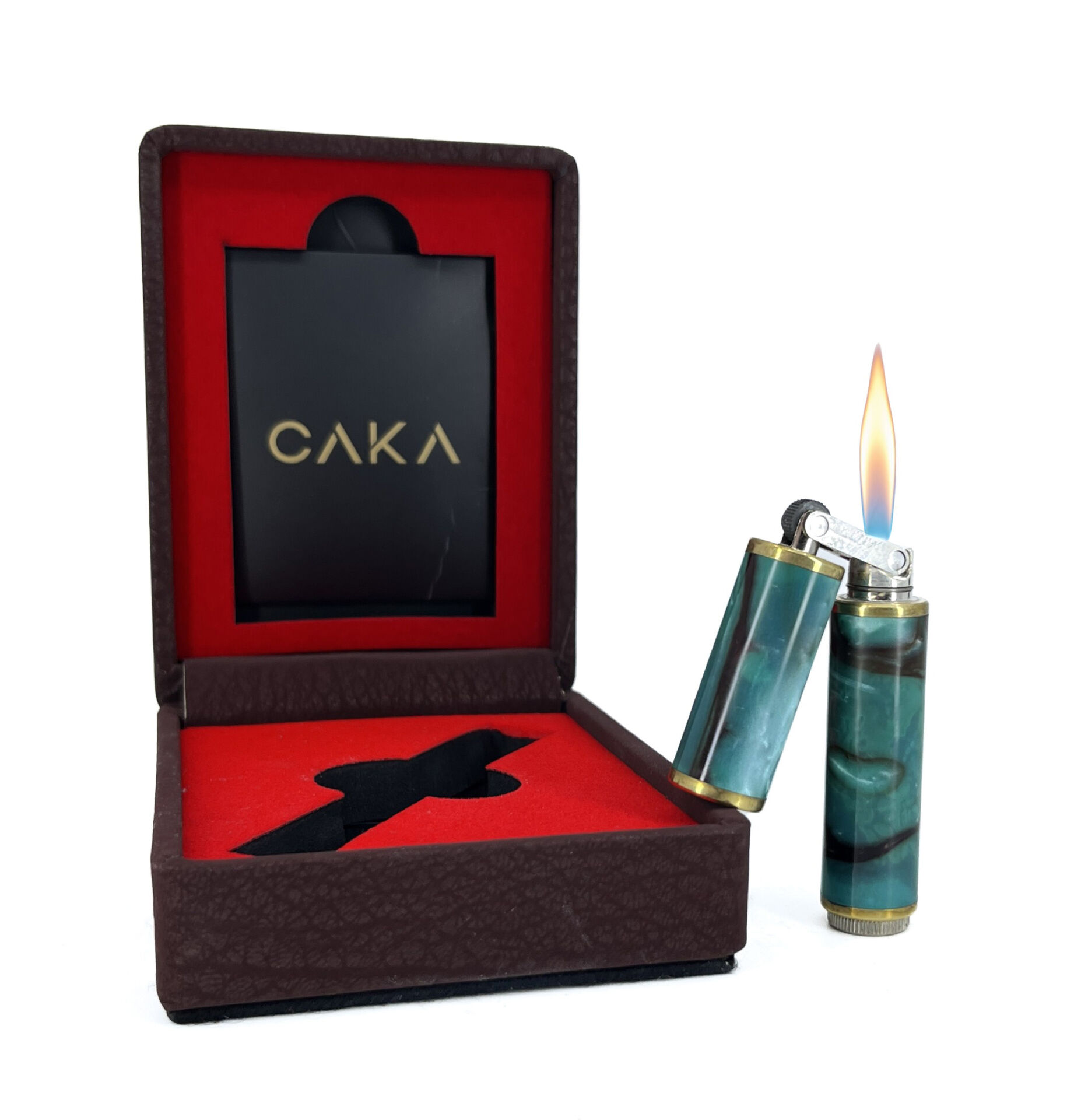 Caka Harmony Pirinç Ortadan Kırılan Benzinli Gemici (Muhtar) Çakmağı - Koyu Yeşil