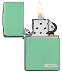 Zippo High Polish Green Logo Dizayn Çakmak