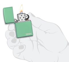 Zippo High Polish Green Logo Dizayn Çakmak
