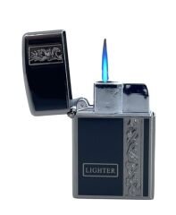 Metal Jet Alev Çakmak  Gravür Şeritli  Füme - Siyah