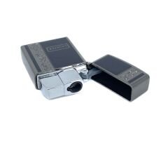 Metal Jet Alev Çakmak  Gravür Şeritli  Füme - Siyah