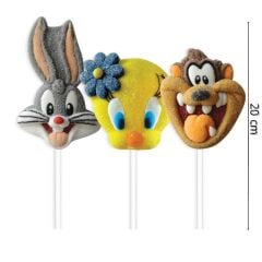Relkon Orjinal Lisanslı Looney Tunes Marshmallow Lolipop 45 Gr (12 Adet)