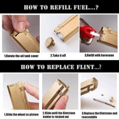 Retro Pirinç Trench Çakmak Çekme Kapak