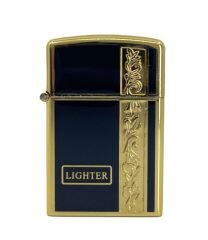 Metal Jet Alev Çakmak  Gravür Şeritli  Pirinç - Siyah