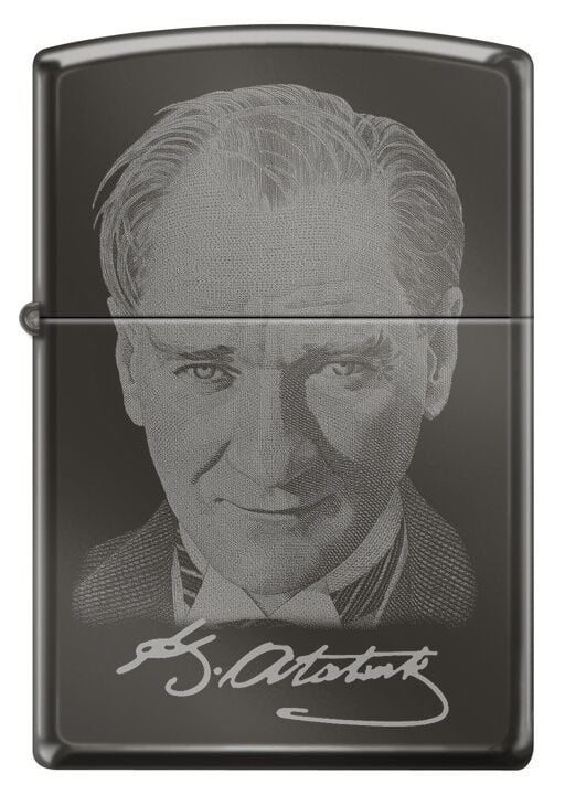 Zippo Atatürk Dizayn Çakmak - Black Ice