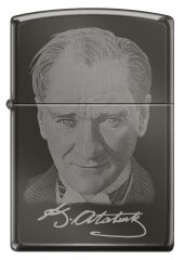 Zippo Atatürk Dizayn Çakmak - Black Ice