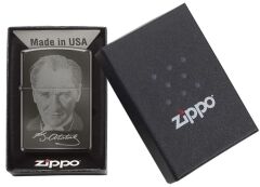 Zippo Atatürk Dizayn Çakmak - Black Ice