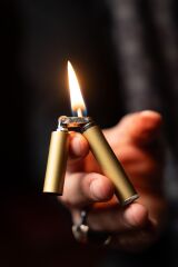 Caka Benzinli Pirinç Gemici (Muhtar) Çakmağı - Slim Gold