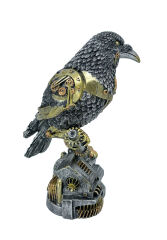Steampunk Karga Biblo Heykel