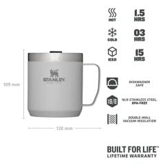 The Legendary Camp Mug Kapaklı Termos Bardak 0.35L  12oz - Ash