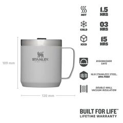 The Legendary Camp Mug Kapaklı Termos Bardak 0.35L  12oz - Ash