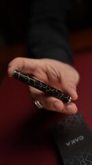Caka Benzinli Pirinç Gemici (Muhtar) Çakmağı - Slim Black Crackle