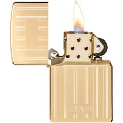 Zippo High Polish Brass Stripe Dizayn Çakmak