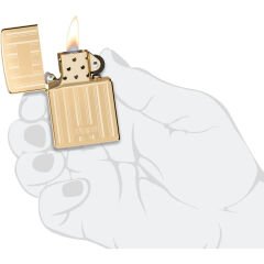 Zippo High Polish Brass Stripe Dizayn Çakmak