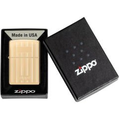 Zippo High Polish Brass Stripe Dizayn Çakmak