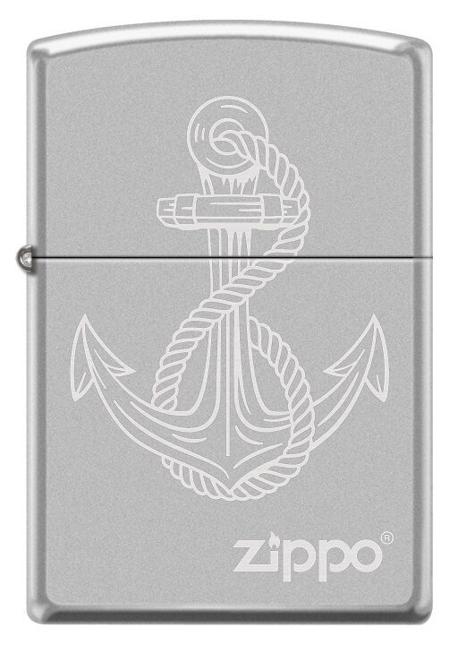 Zippo Anchor Dizayn Çakmak - Satin Chrome