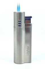 I-lighter Çift Torch Jet Alev Çakmak - Mat Gümüş Renk
