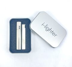 I-lighter Çift Torch Jet Alev Çakmak - Mat Gümüş Renk