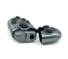 Lotus Mum Alev Çakmak Siyah Taşlı - Gri