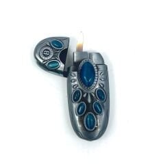 Lotus Mum Alev Çakmak Turkuaz Taşlı - Gri