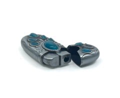 Lotus Mum Alev Çakmak Turkuaz Taşlı - Gri