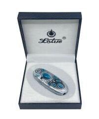 Lotus Mum Alev Çakmak Turkuaz Taşlı - Gri