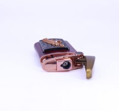 Kalaşnikov Tüfek Amblem Jet Alev Puro Çakmağı - Kahverengi