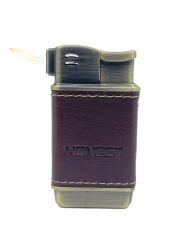 Honest Metal Pipo Çakmağı Deri Kaplama Gövde - Bronz