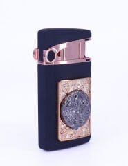 İskelet Amblem Jet Alev Puro Çakmağı - Siyah