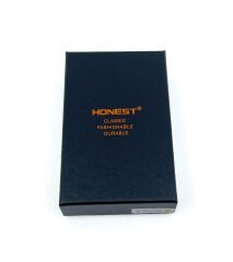 Honest Metal Pipo Çakmağı Deri Kaplama Gövde - Gold