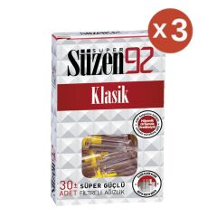 Süzen92 Sigara Ağızlığı Filtresi Regular - Klasik 3'lü Set