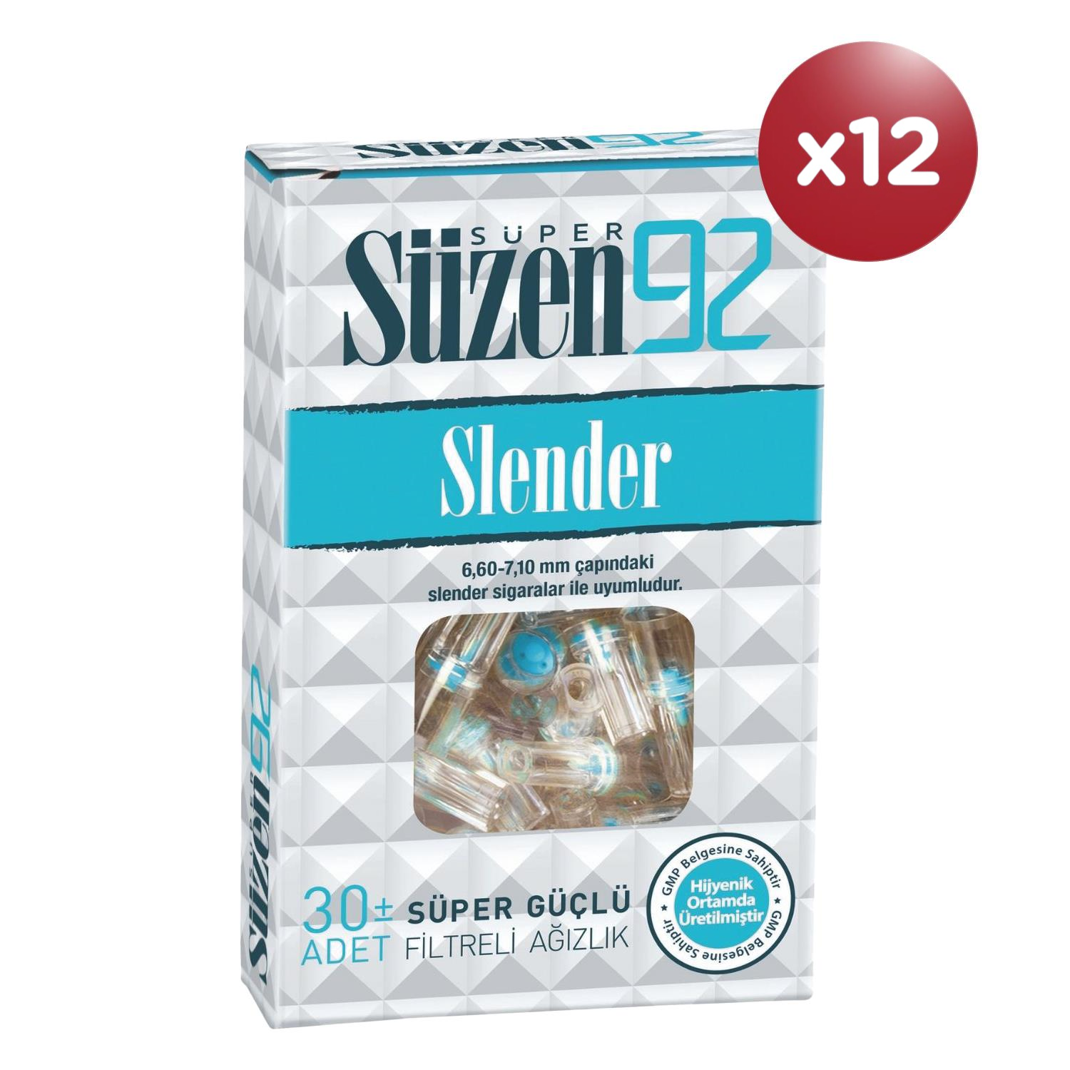 Süzen92 Sigara Ağızlığı Filtresi Slender 12 ADET