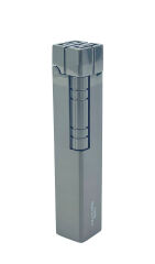 Slim Kare Metal Çakmak - Antrasit - Taşlı Gazlı