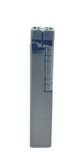 Slim Kare Metal Çakmak - Antrasit - Taşlı Gazlı