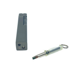 Slim Kare Metal Çakmak - Antrasit - Taşlı Gazlı