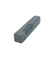 Slim Kare Metal Çakmak - Antrasit - Taşlı Gazlı