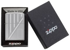 Zippo Chrome Grid Panel Dizayn Çakmak