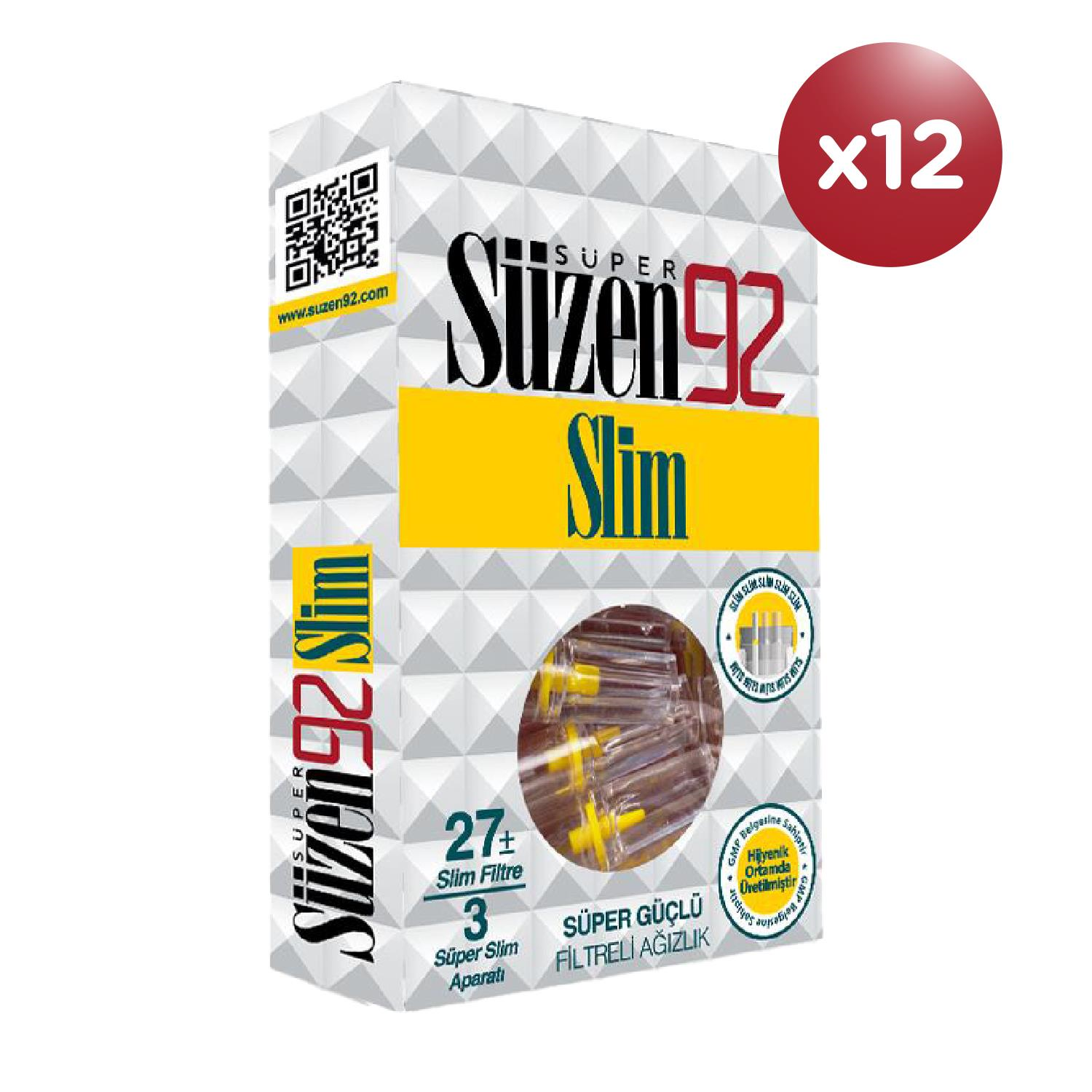 Süzen92 Sigara Ağızlığı Filtresi Slim 12 ADET