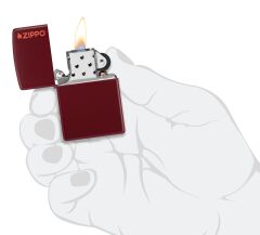 Zippo Merlot Matte Logo Dizayn Çakmak