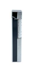 Slim Kare Metal Çakmak - Siyah/Gümüş Renk - Taşlı Gazlı